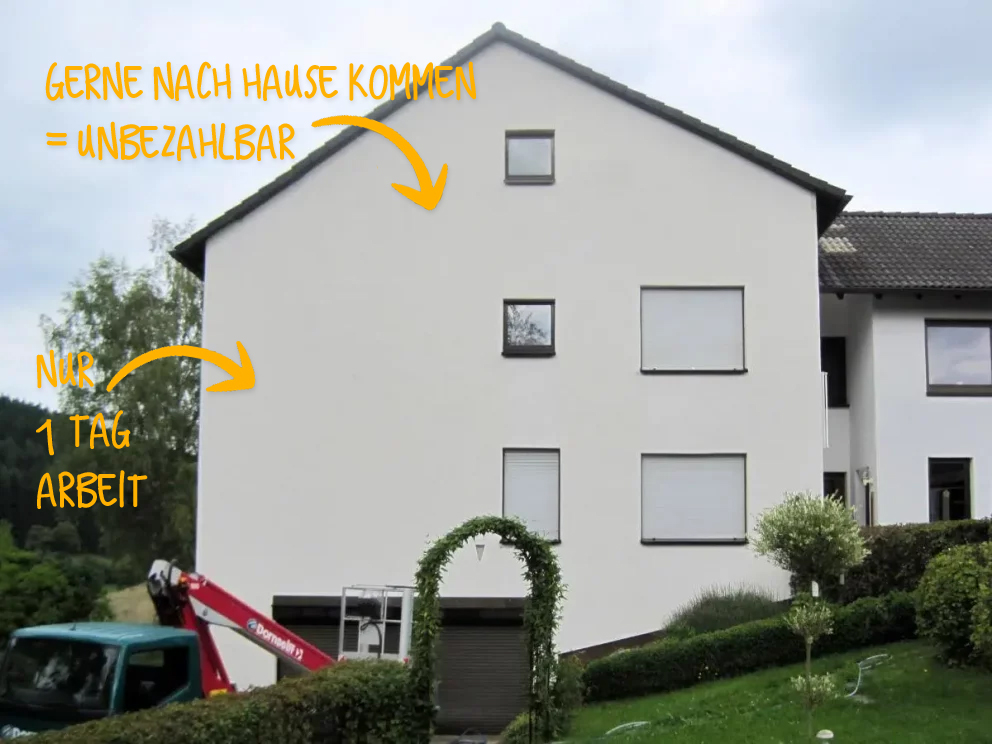 Eigenheim nach der Fassadenreinigung
